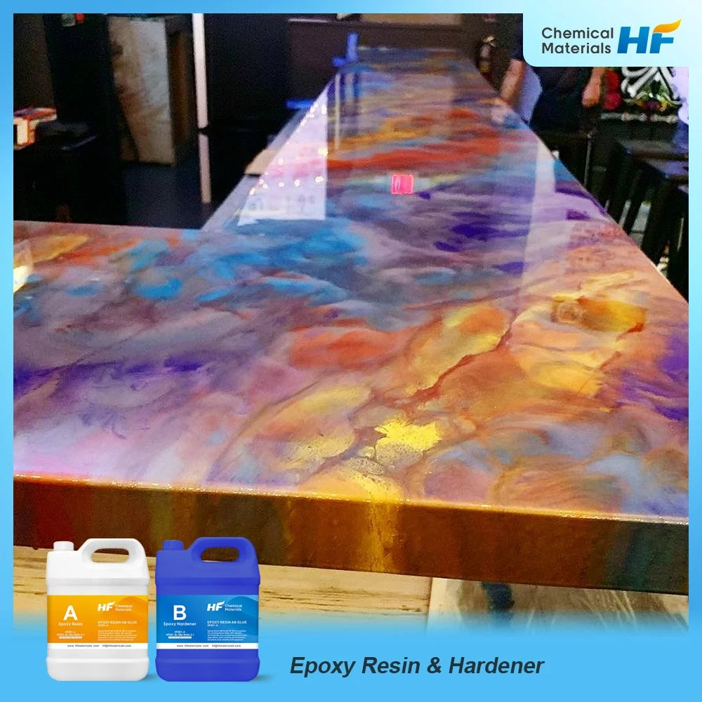 Professional Manufacturer Wholesale Price High Glossy UV Protection Anti-Scratch Epoxy Laminating Resin for Wash Table Top Coating Epoxy Resin and Hardener